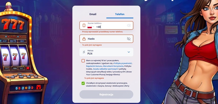 Widok mobilny: licznik progresu, limit stawki, przycisk czatu