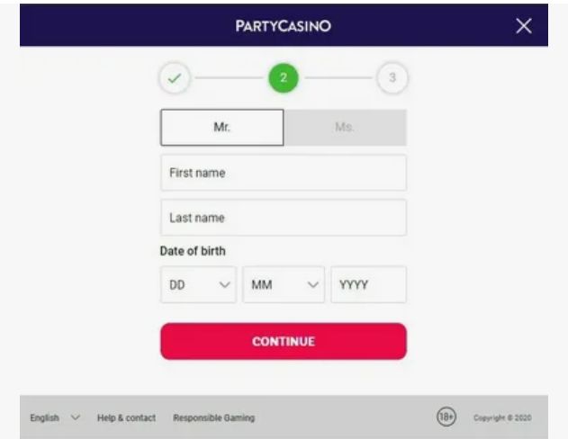 Ekran rejestracji w kasynie online z widocznym bonusem 25 euro