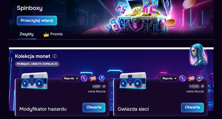 Interfejs kasyna kryptowalutowego z widocznym bonusem Bitcoin i panelem depozytu BTC