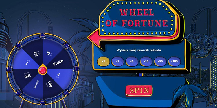 Darmowe spiny i bonus pieniężny — ilustracja z kołem fortuny