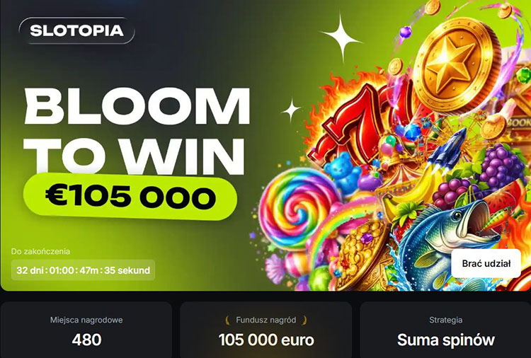 Przykład promocji dziennych darmowych spinów w kalendarzu tygodniowym