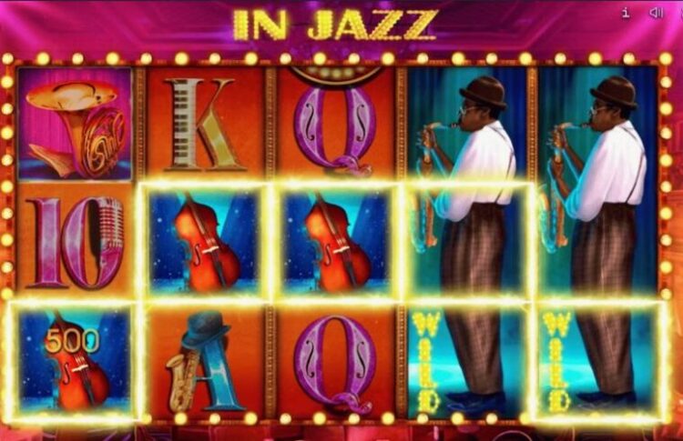 In Jazz — schemat linii wypłat oraz objaśnienia symboli Wild i Scatter