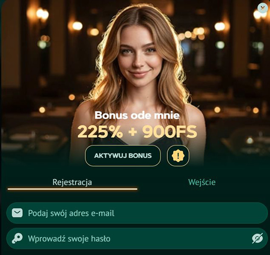 Eleganckie wnętrze kasyna stacjonarnego w Polsce, zielone stoły do ruletki, krupier w smokingu
