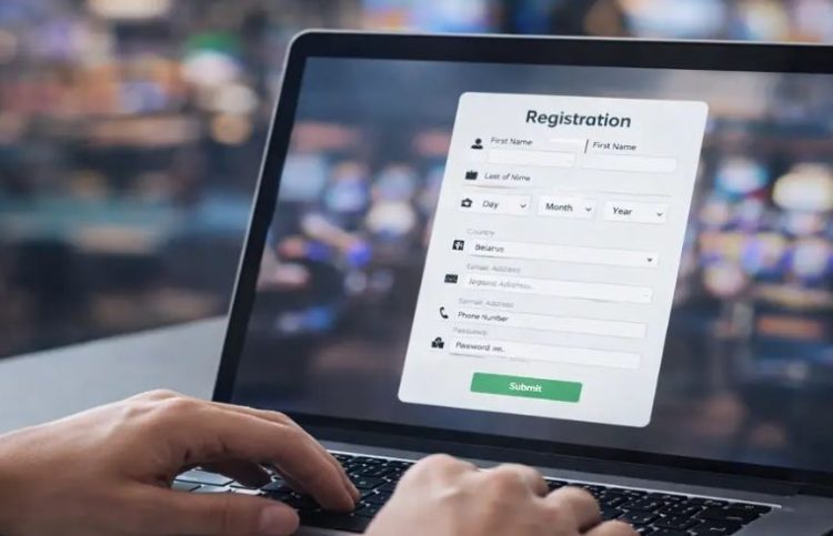 Przykład formularza rejestracji w międzynarodowym kasynie online bez pola BSN