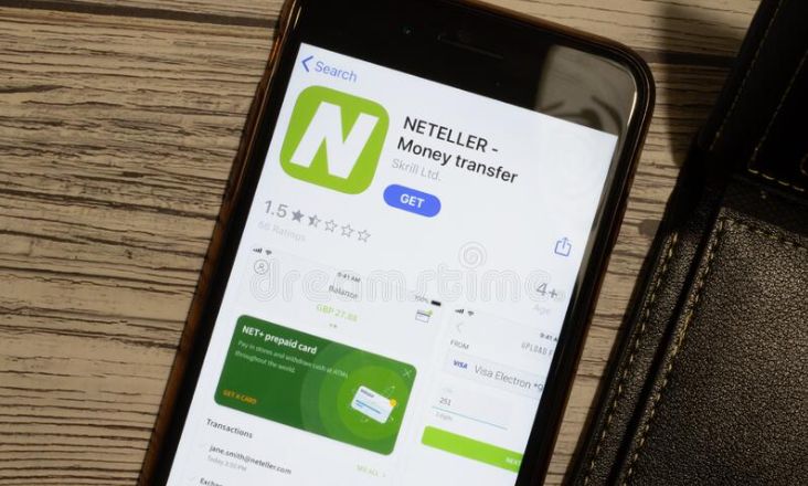 Panel portfela Neteller na ekranie komputera i smartfona
