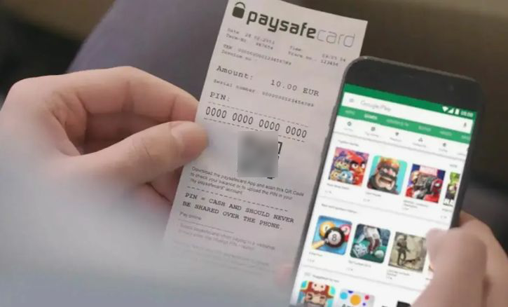 Ekran wpłaty w kasynie online z wybraną metodą Paysafecard