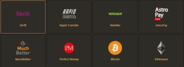 Ekran kasjera w kasynie online z polem do wpłaty i zaznaczoną kwotą 1 zł