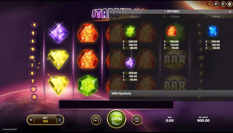 Starburst z rozszerzonym symbolem Wild, aktywnym respinem i kosmicznym tlem na ekranie laptopa