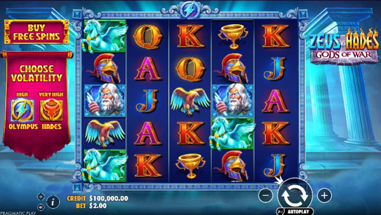 Ekran gry Zeus vs Hades z rozszerzającym się symbolem Wild i widocznym mnożnikiem 50x